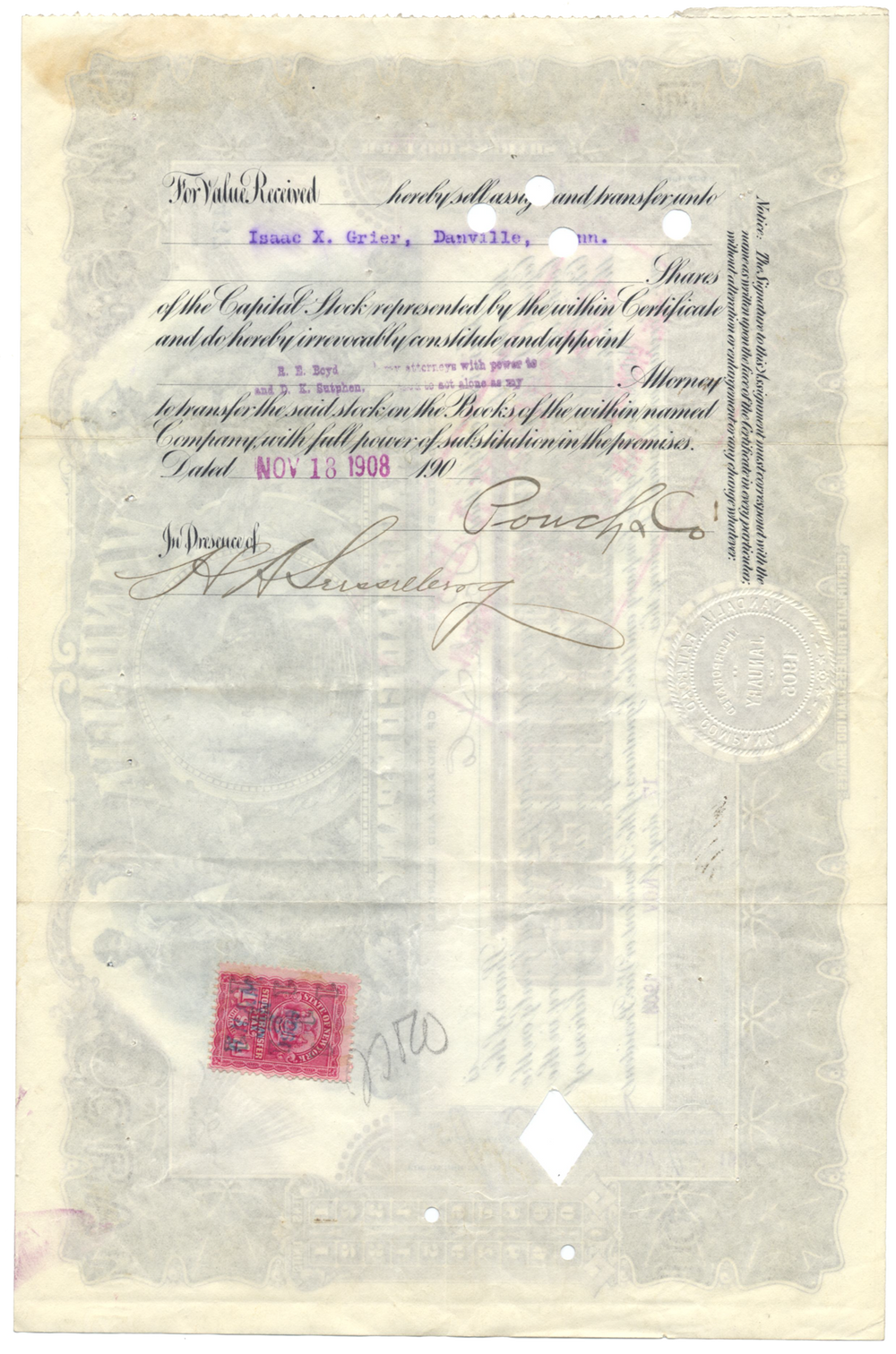 Vandalia Railroad Company Stock Certificate