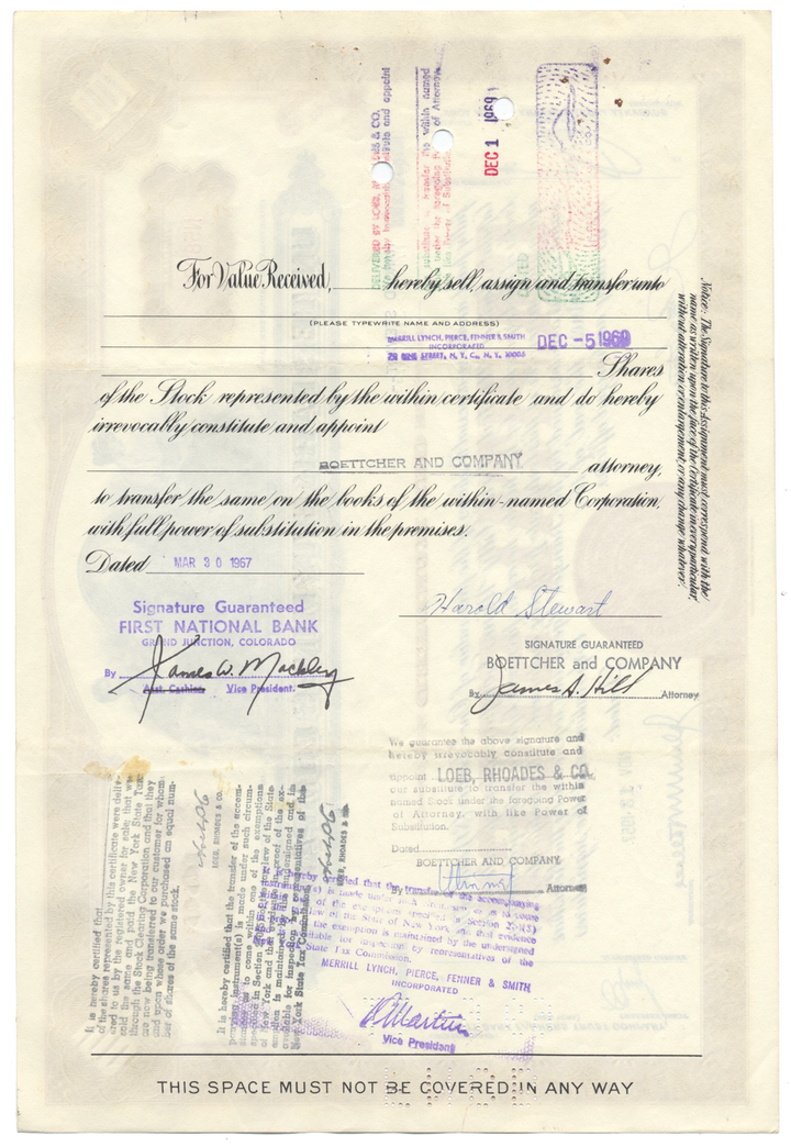 United Park City Mines Company Stock Certificate