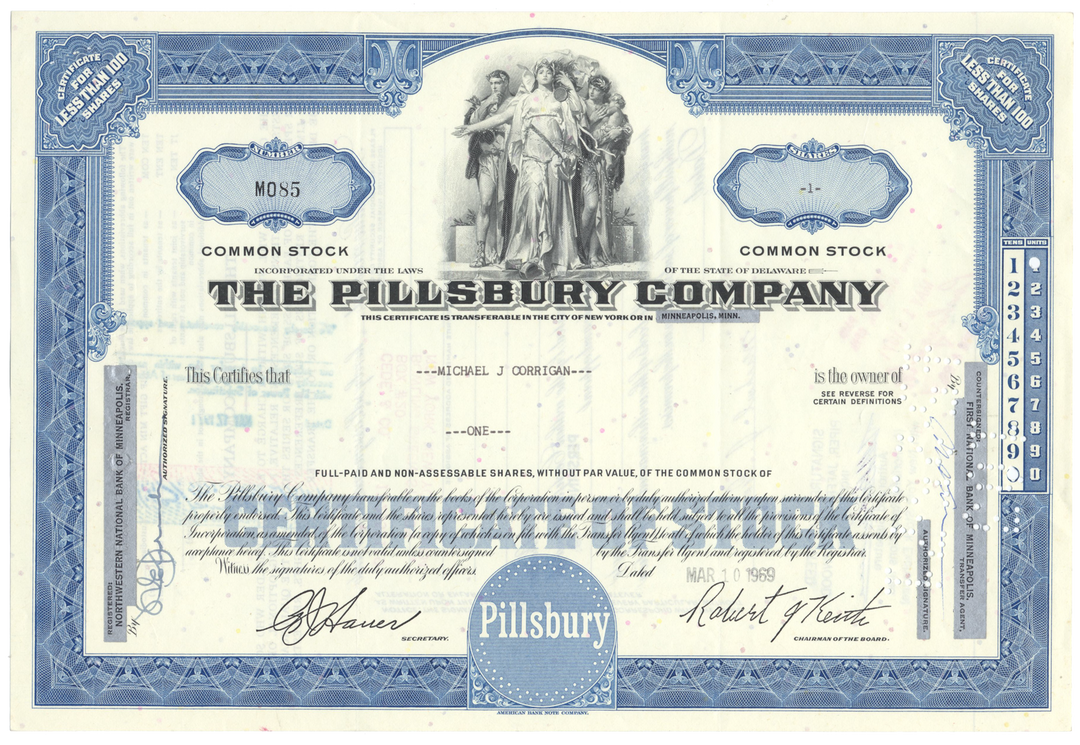 Pillsbury Company Stock Certificate