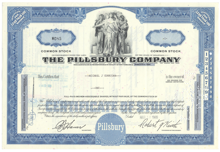 Pillsbury Company Stock Certificate