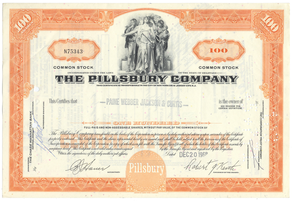 Pillsbury Company Stock Certificate