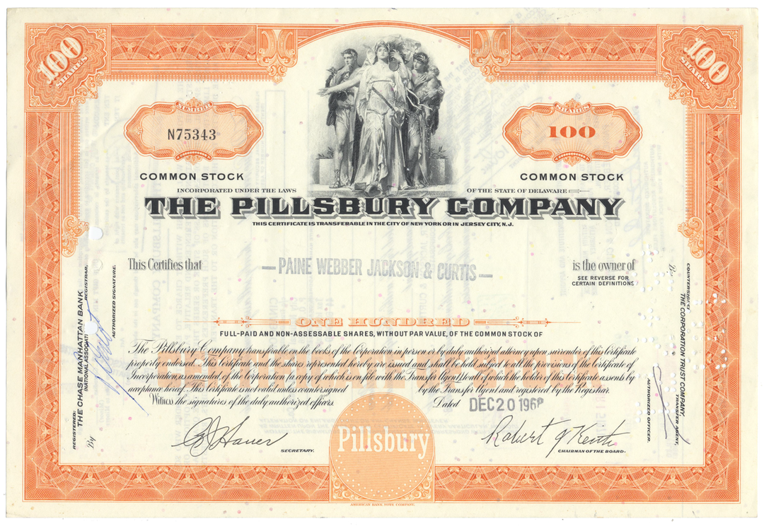 Pillsbury Company Stock Certificate