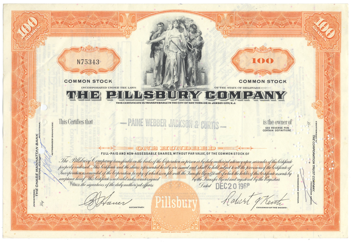 Pillsbury Company Stock Certificate