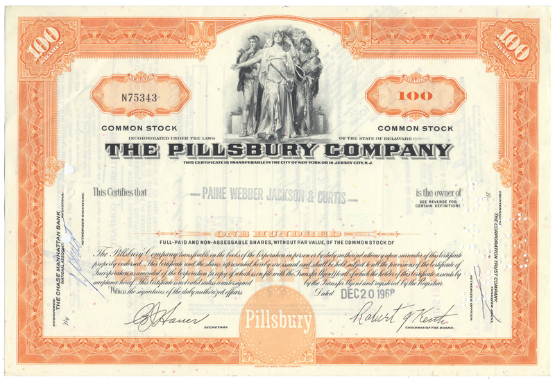 Pillsbury Company Stock Certificate