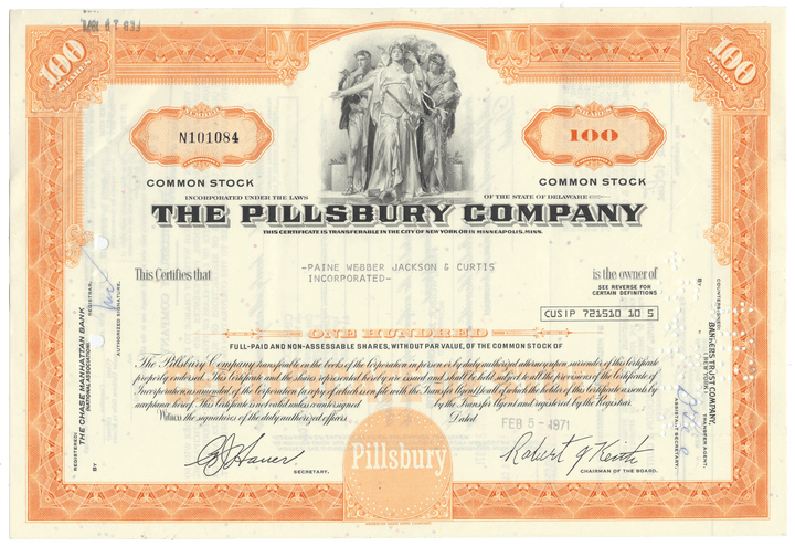 Pillsbury Company Stock Certificate