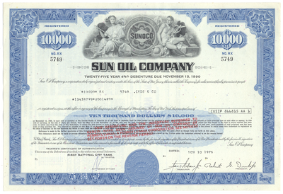 Sun Oil Company Stock Certificate