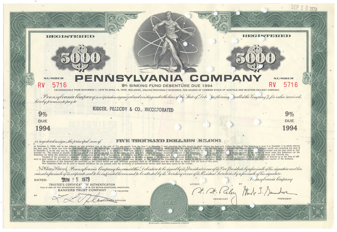 Pennsylvania Company Bond Certificate