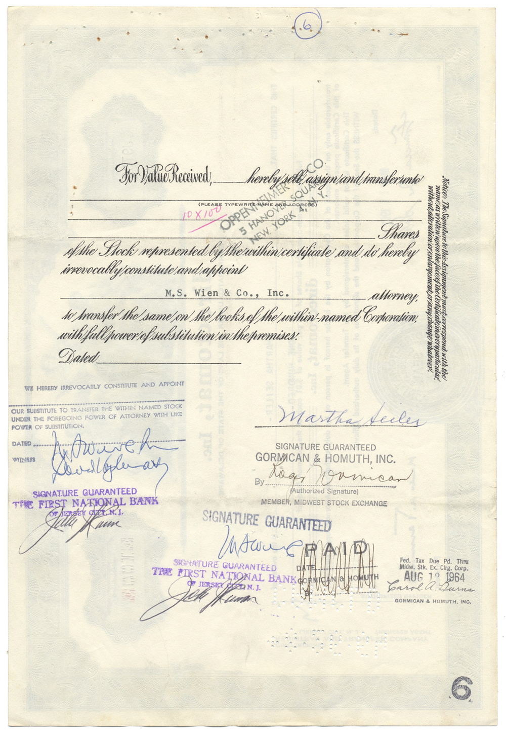 Directomat, Inc. Stock Certificate