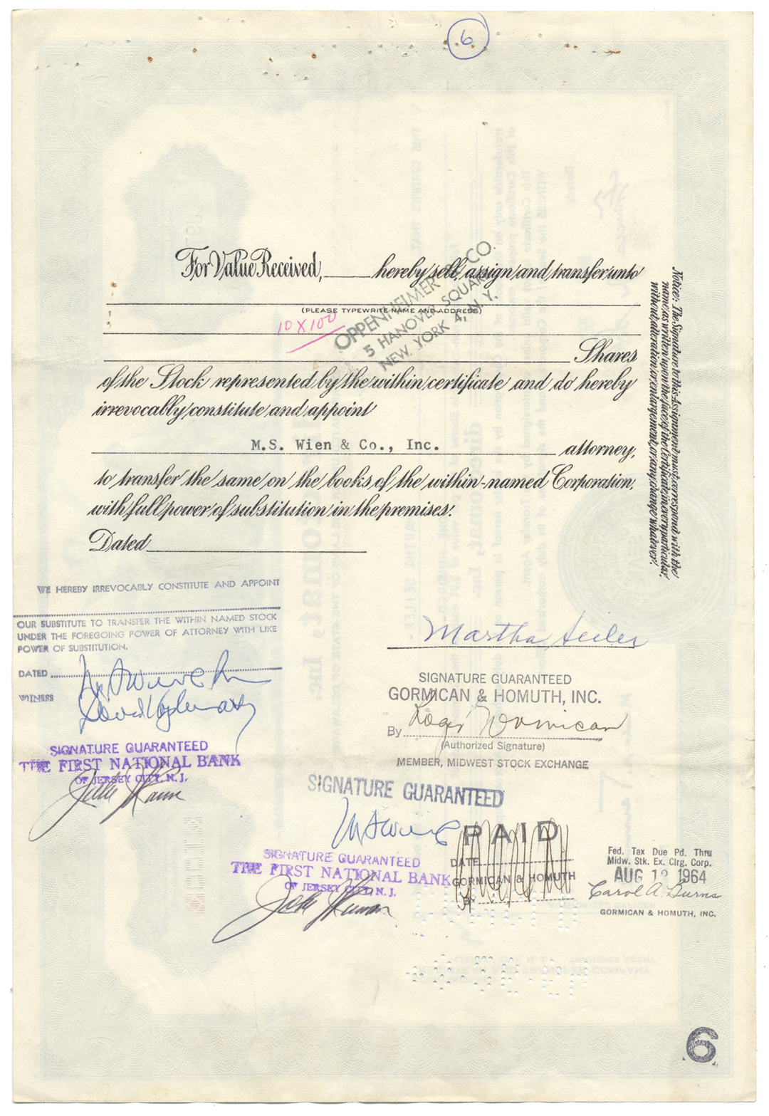 Directomat, Inc. Stock Certificate