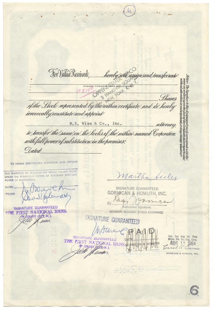 Directomat, Inc. Stock Certificate