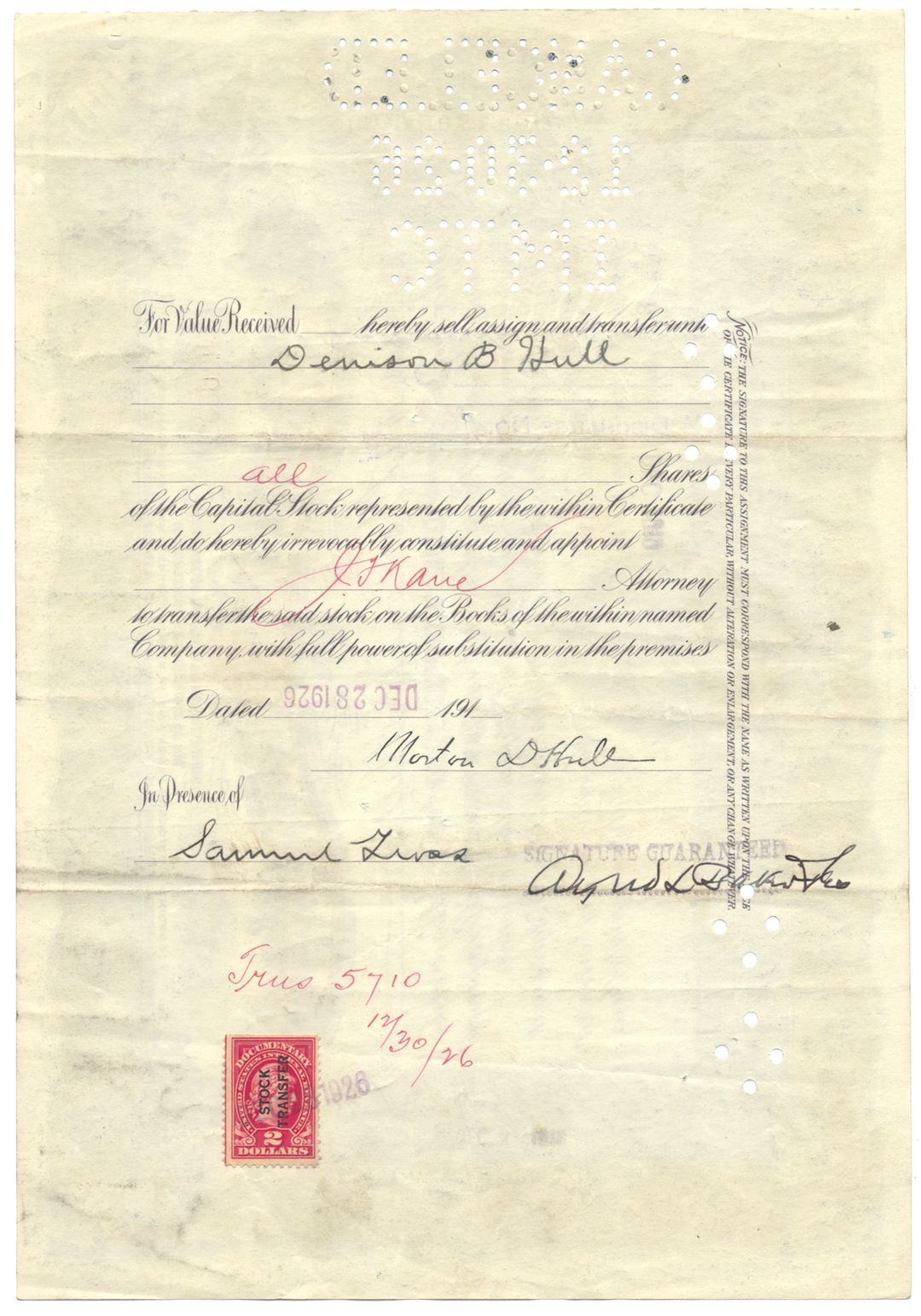 Pullman Company Stock Certificate