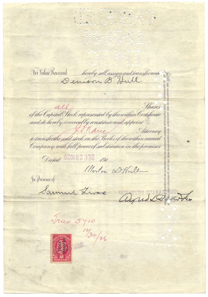 Pullman Company Stock Certificate