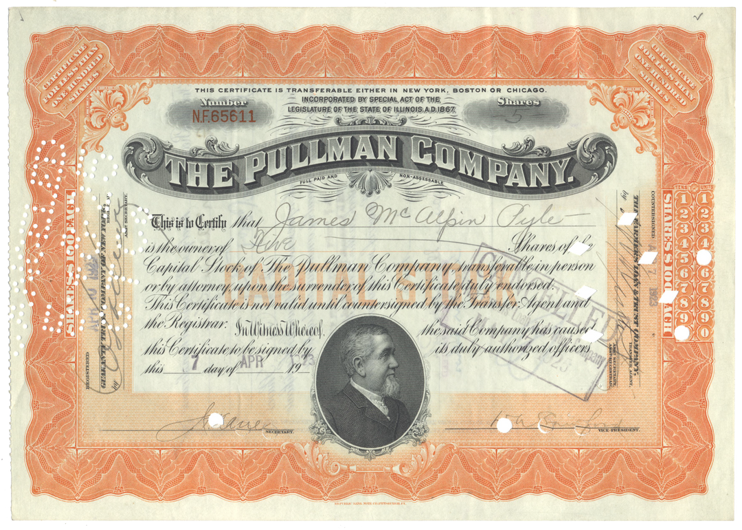 Pullman Company Stock Certificate