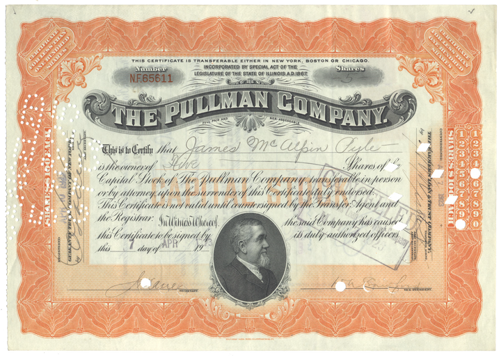 Pullman Company Stock Certificate