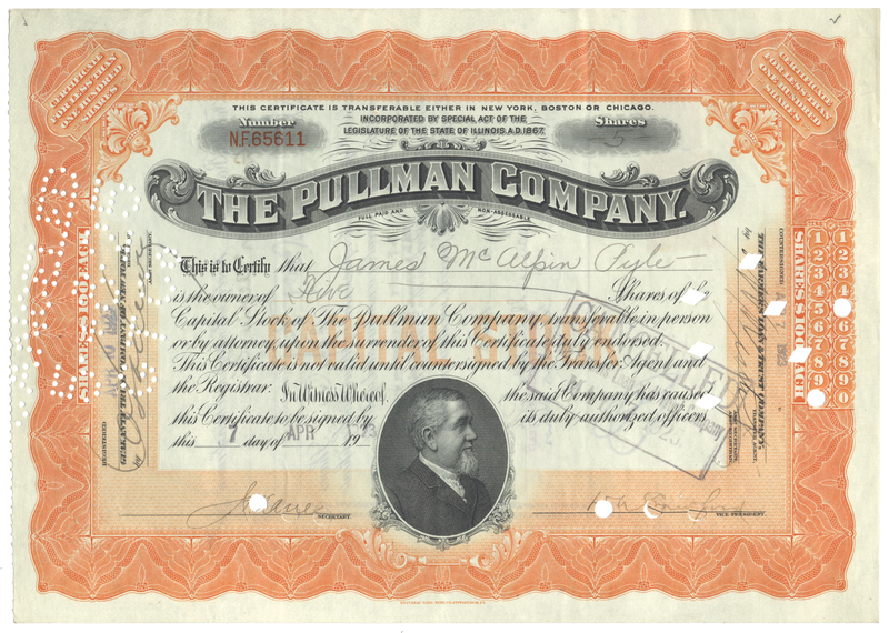 Pullman Company Stock Certificate