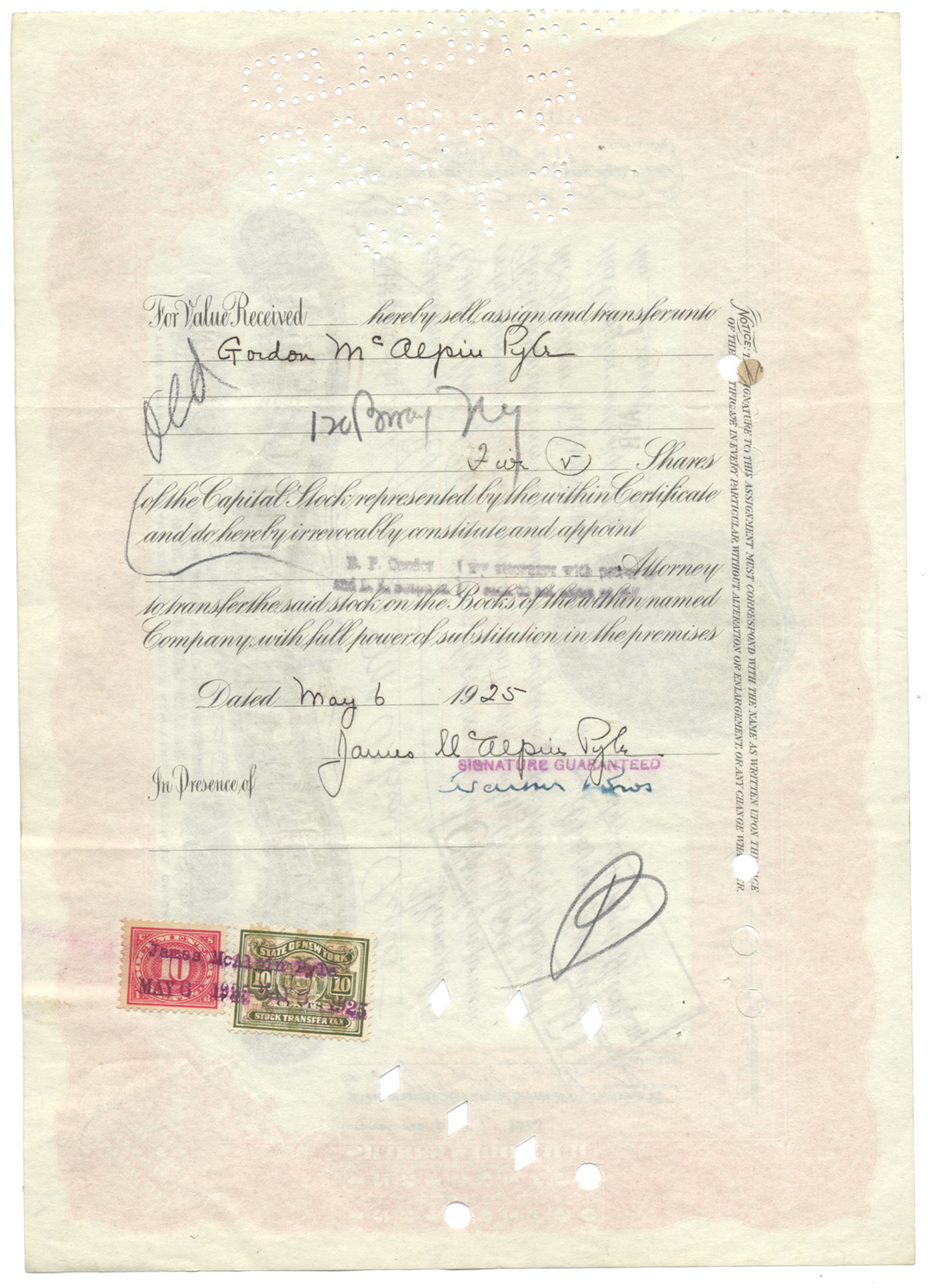 Pullman Company Stock Certificate