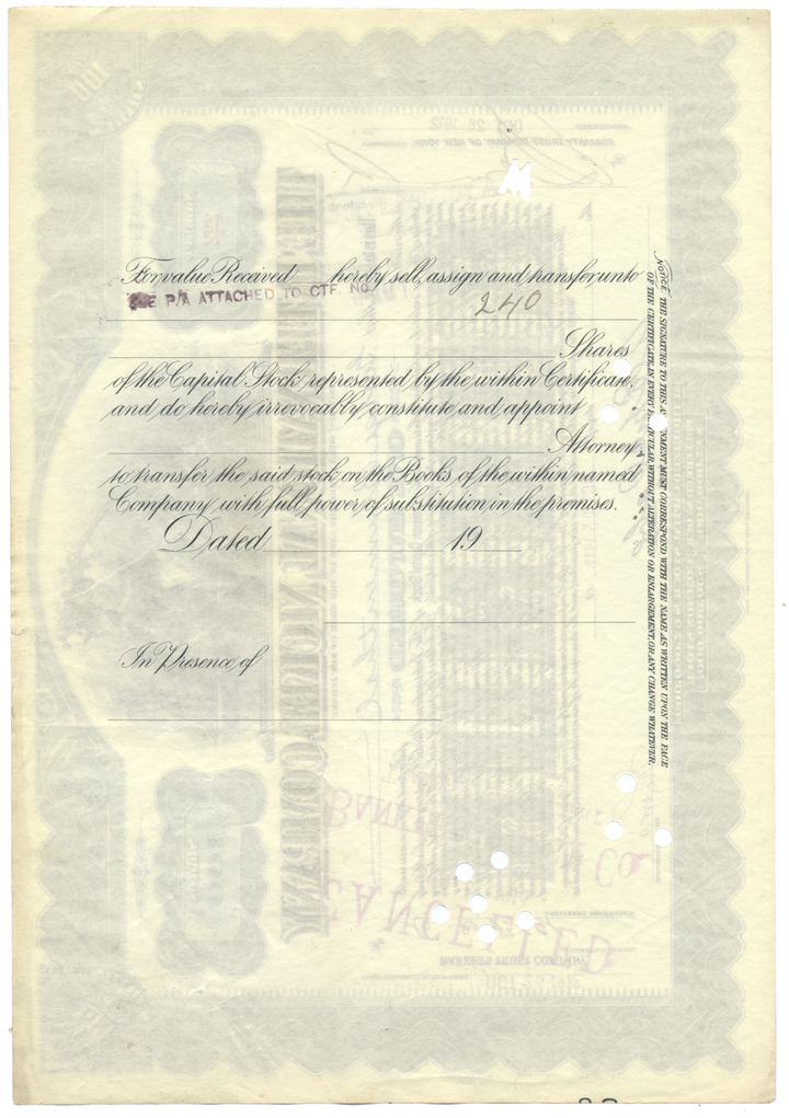 International Nickel Company Stock Certificate