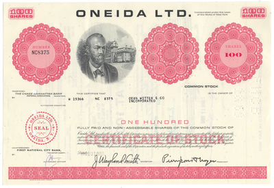Oneida Ltd. Stock Certificate