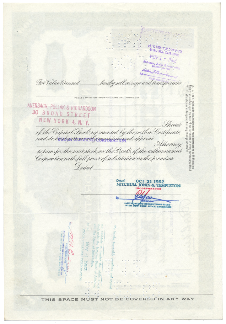 Natco Corporation Stock Certificate