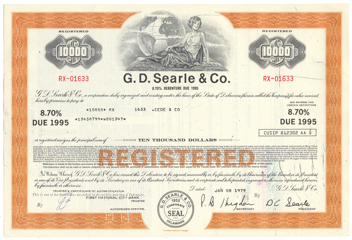 G. D. Searle & Co. Bond Certificate