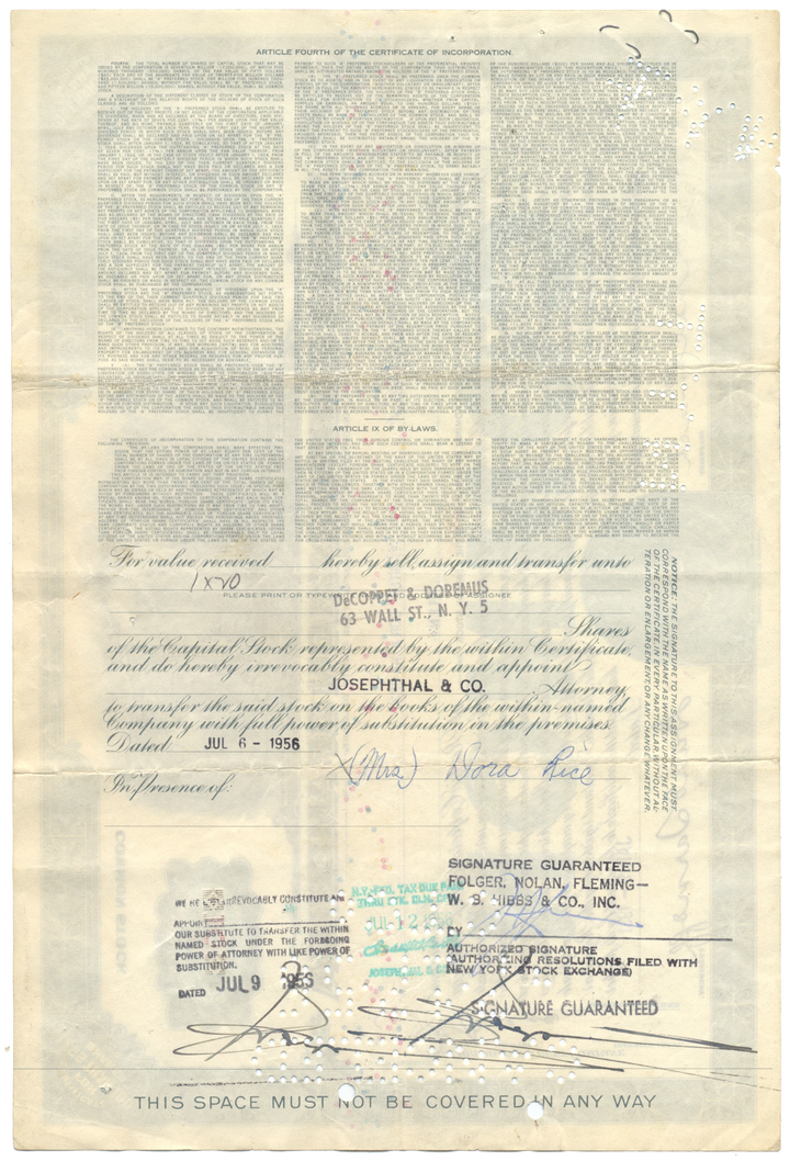 Radio Corporation of America Stock Certificate