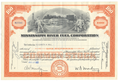 Mississippi River Fuel Corporation Stock Certificate