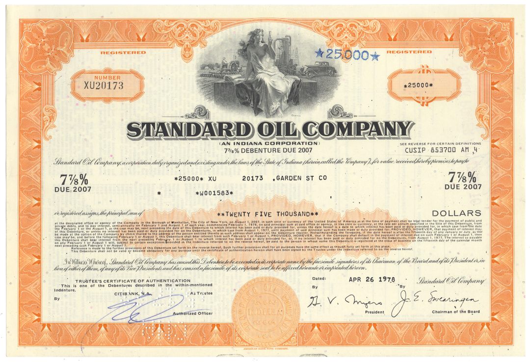 Standard Oil Company Bond Certificate