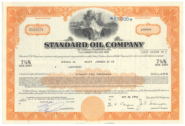 Standard Oil Company Bond Certificate