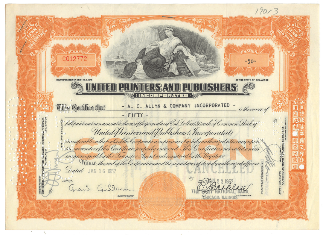 United Printers and Publishers Incorporated (LOT OF 10 PIECES)