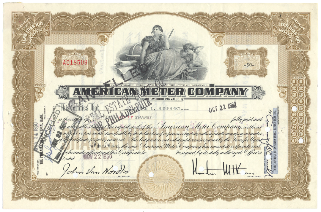 American Meter Company Stock Certificate