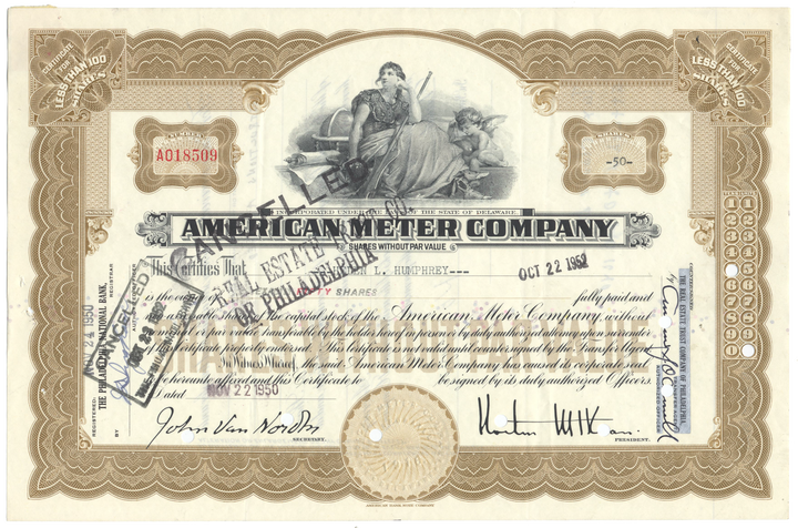 American Meter Company Stock Certificate