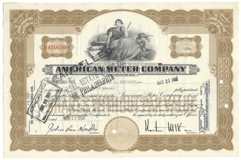 American Meter Company Stock Certificate