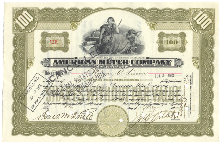 American Meter Company Stock Certificate