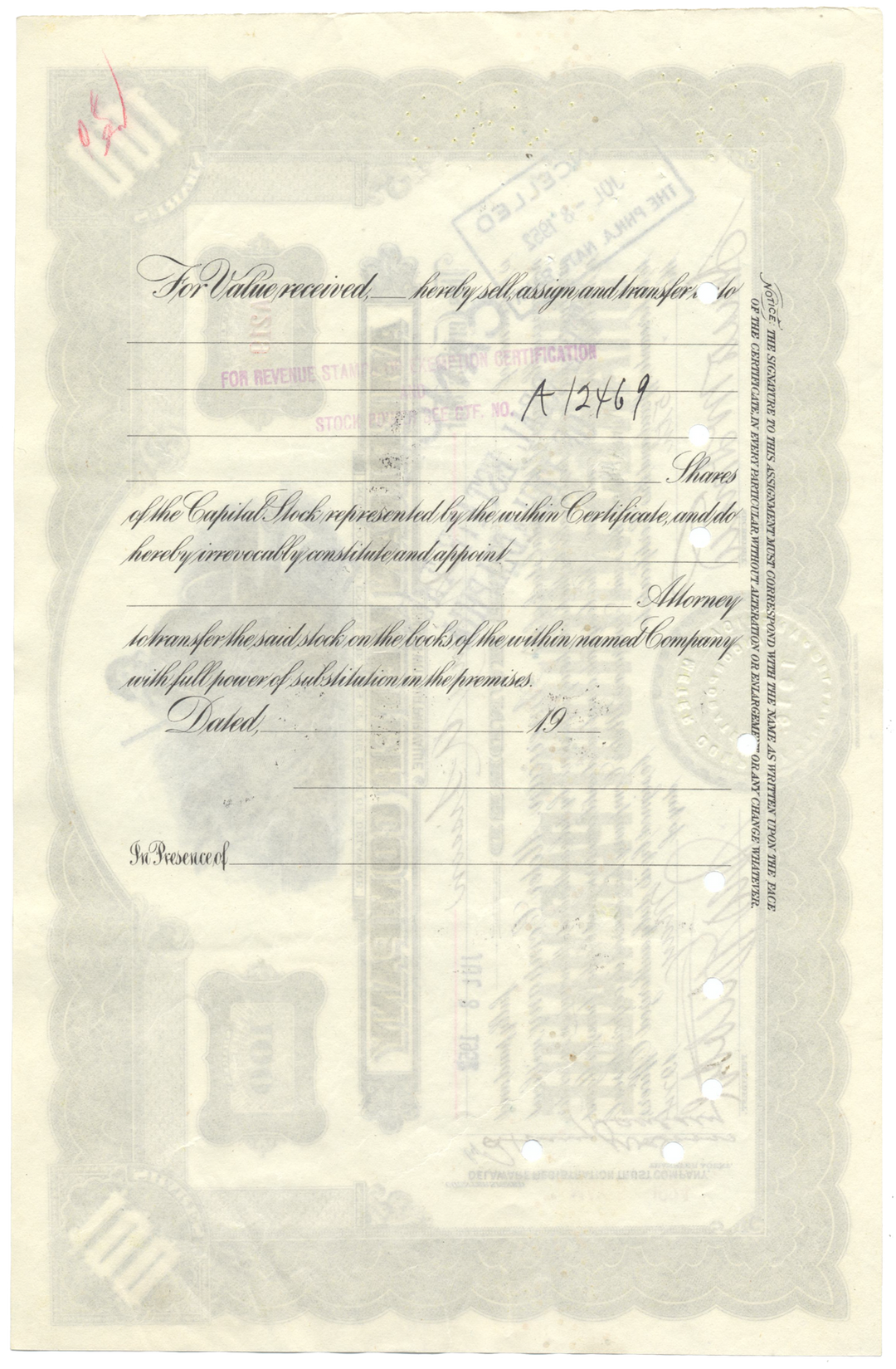 American Meter Company Stock Certificate