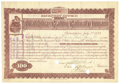 Philadelphia and Reading Railroad Company Bond Certificate