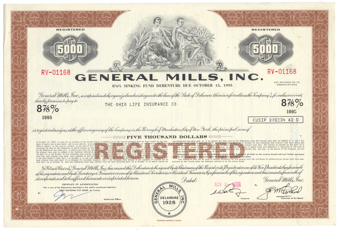 General Mills, Inc. Bond Certificate