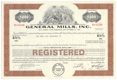 General Mills, Inc. Bond Certificate