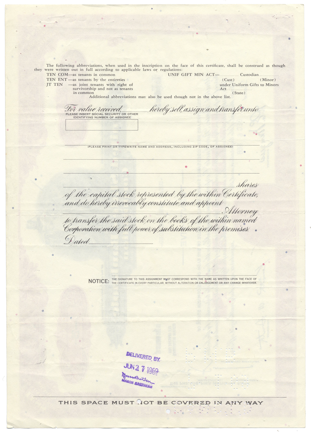 United States Banknote Corporation Stock Certificate