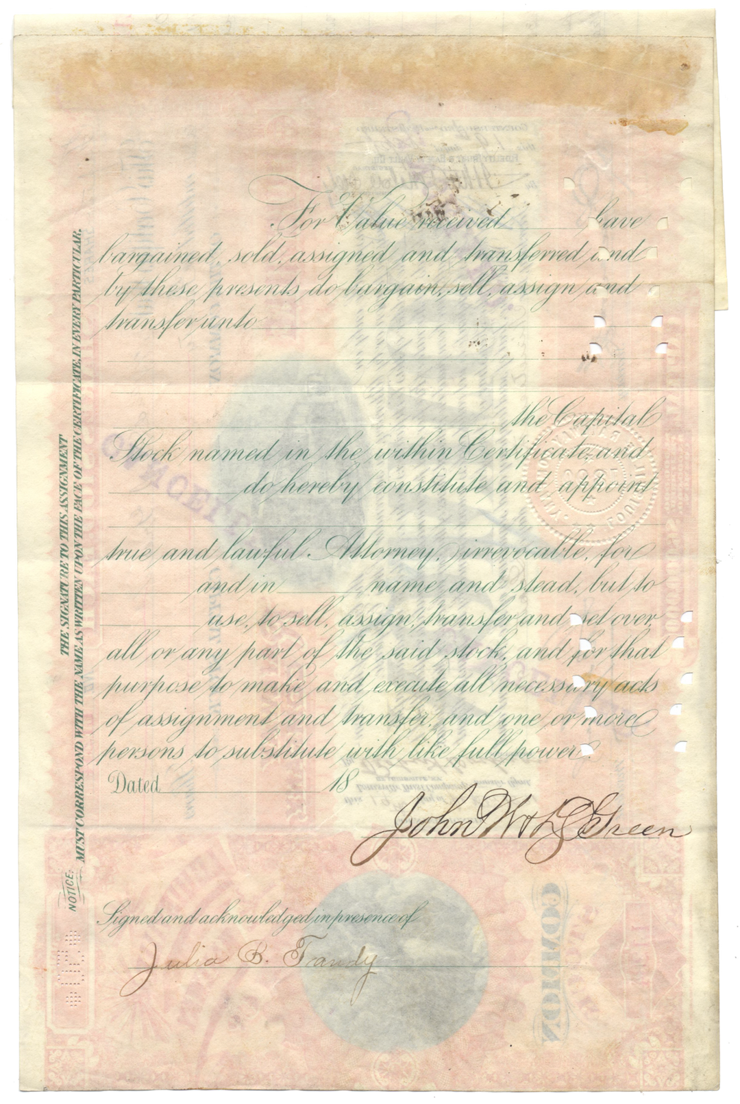 Louisville Railway Company Stock Certificate