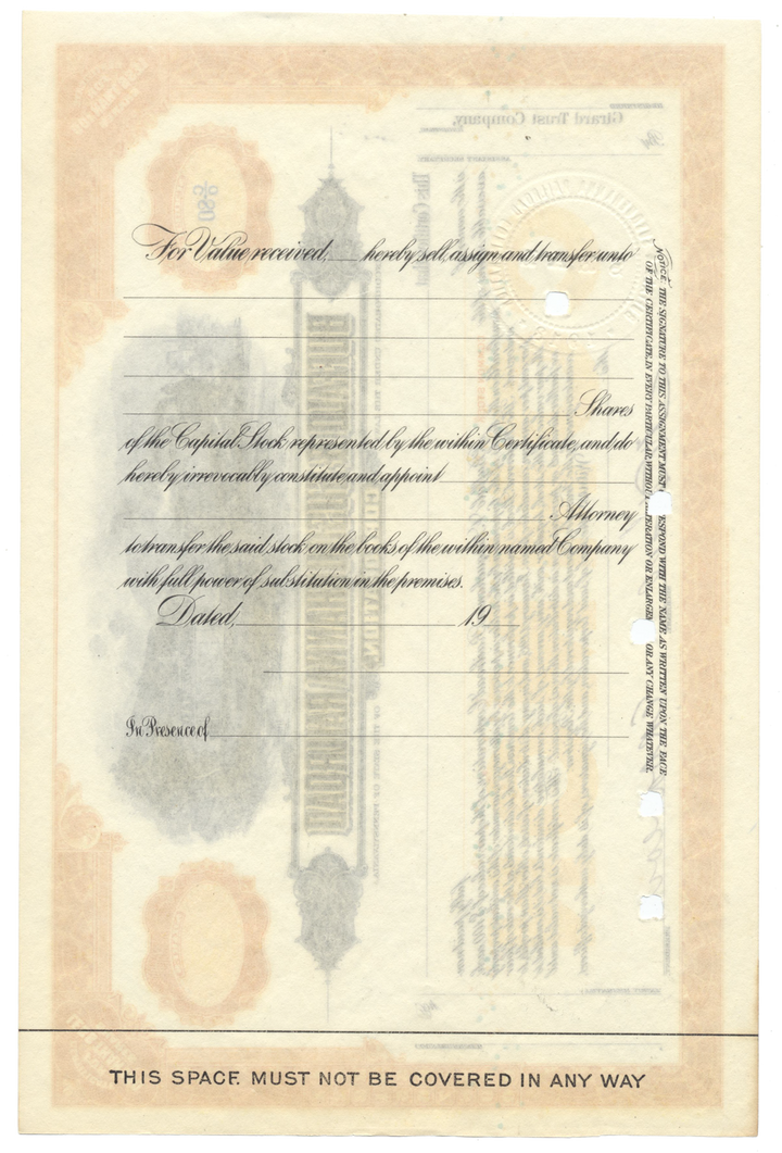 Buffalo & Susquehanna Railroad Corporation Stock Certificate