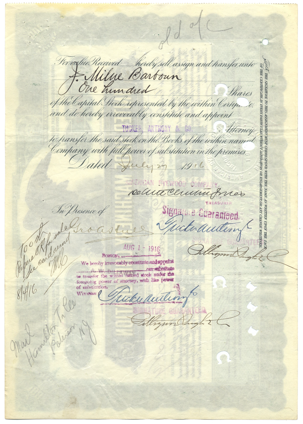 United Shoe Machinery Corporation Stock Certificate