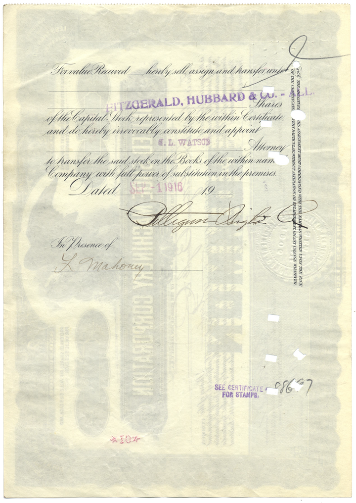 United Shoe Machinery Corporation Stock Certificate