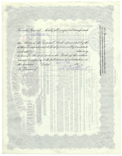 Kansas City, Mexico & Orient Railway Company Stock Certificate