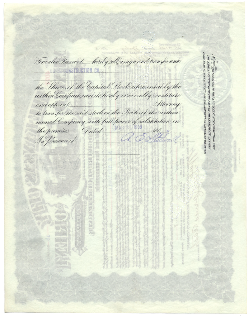 Kansas City, Mexico & Orient Railway Company Stock Certificate