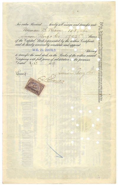 Chattanooga, Rome and Southern Railroad Company Stock Certificate