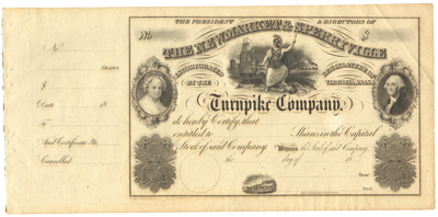Newmarket & Sperryville Turnpike Company Stock Certificate
