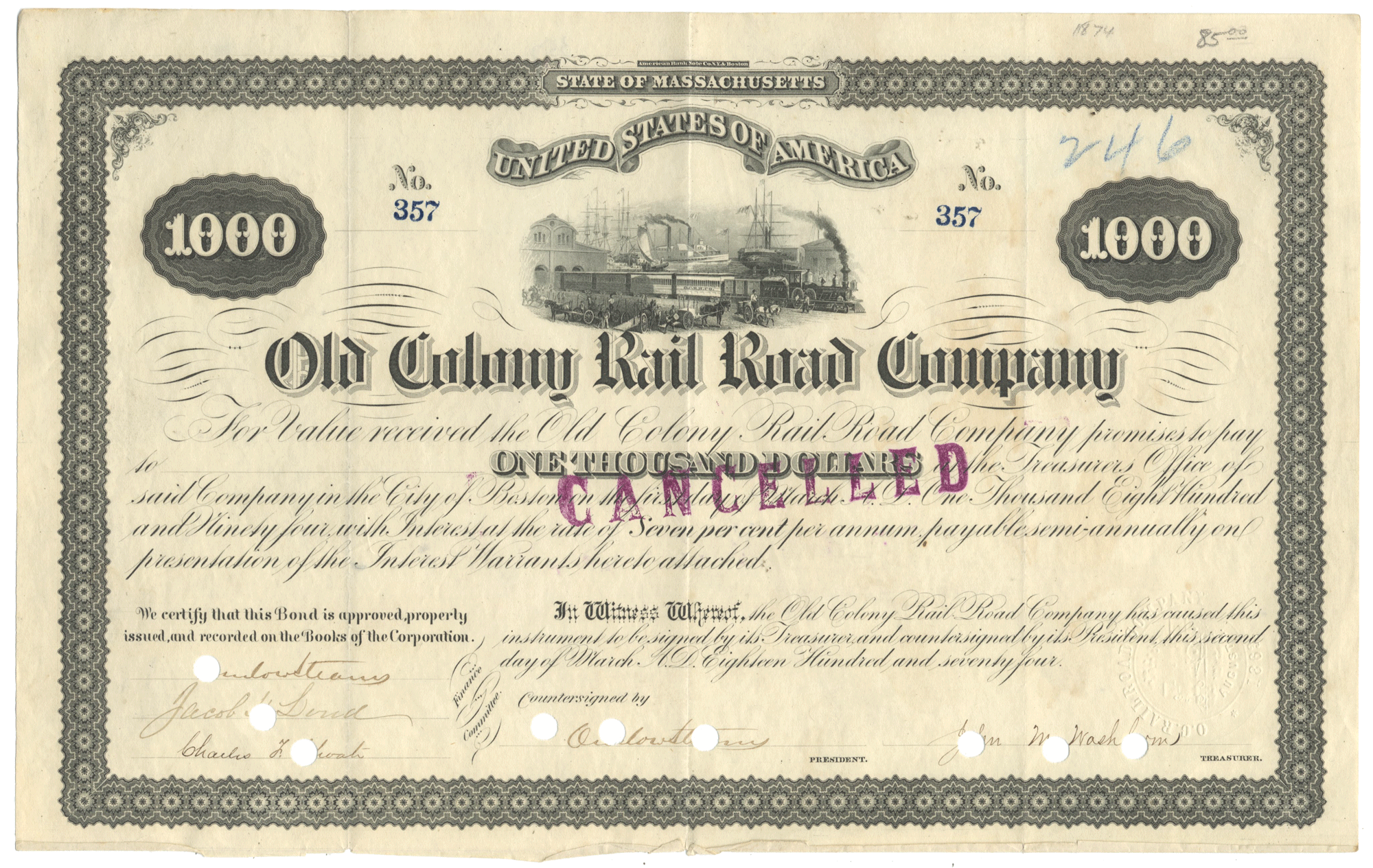 Old Colony Rail Road Company (LOT OF 4 PIECES)