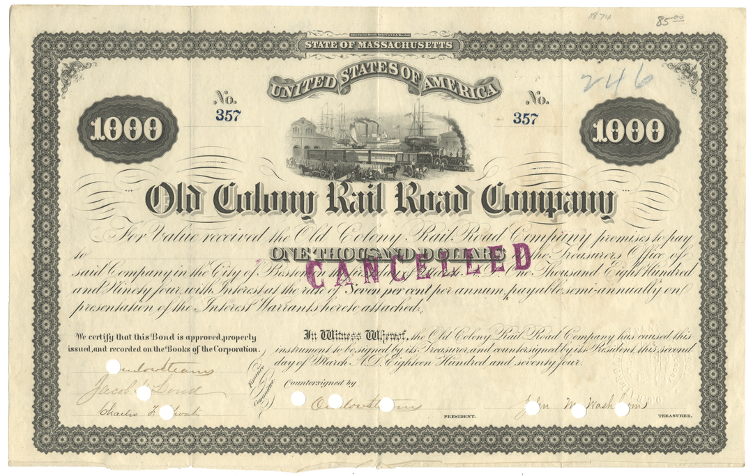 Old Colony Rail Road Company (LOT OF 4 PIECES)