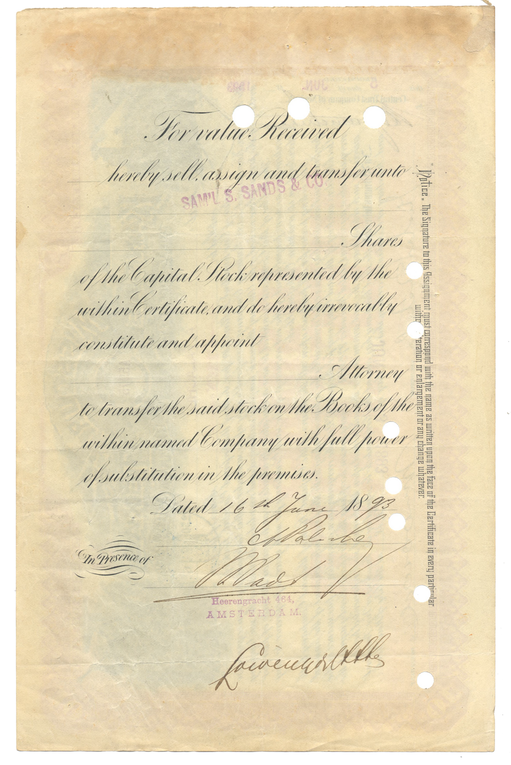 Missouri, Kansas and Texas Railway Company Stock Certificate