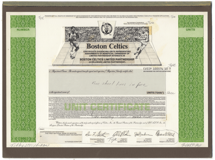 Very Rare Working Proof from the BOSTON CELTICS
